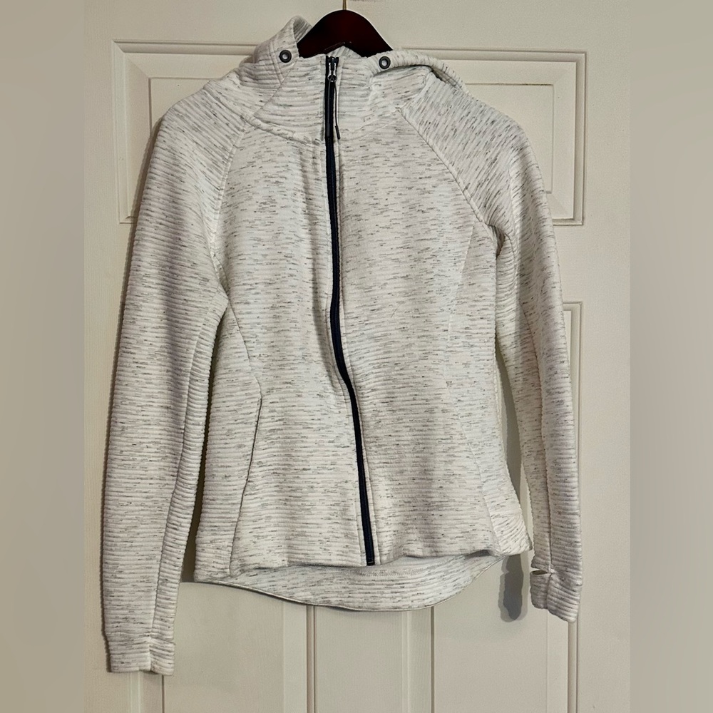 TE VERDE White Heathered Hooded Sweatshirt women S‎ Hoodie